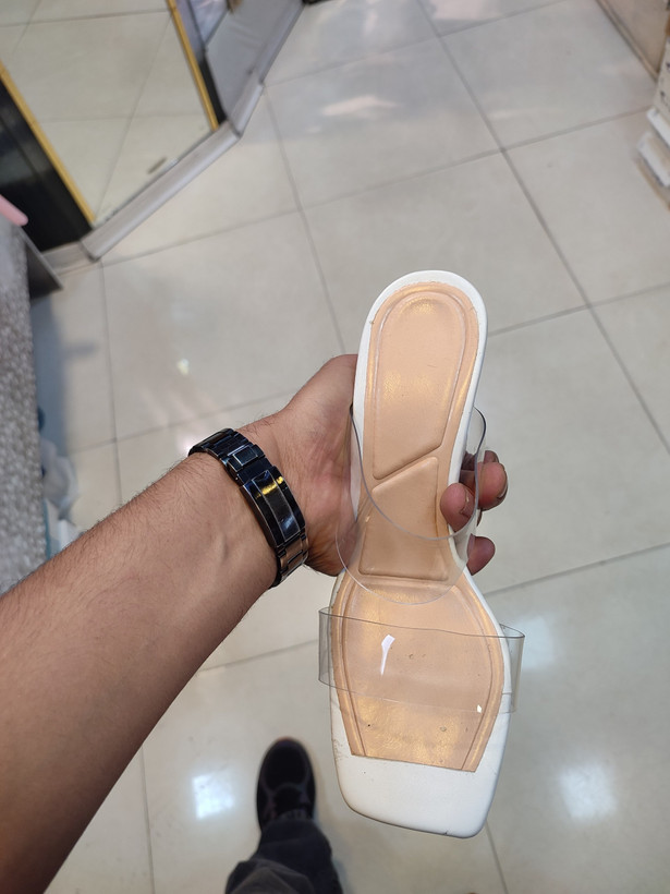 صندل طلقی پاشنه شیشه ای