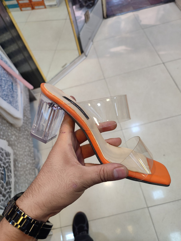 صندل طلقی پاشنه شیشه ای