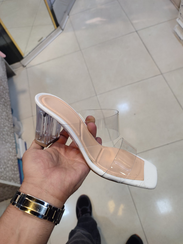 صندل طلقی پاشنه شیشه ای