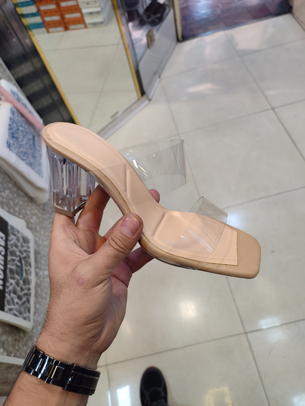 صندل طلقی پاشنه شیشه ای
