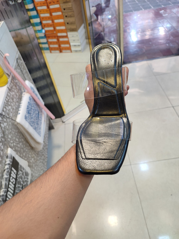 صندل طلقی پاشنه شیشه ای