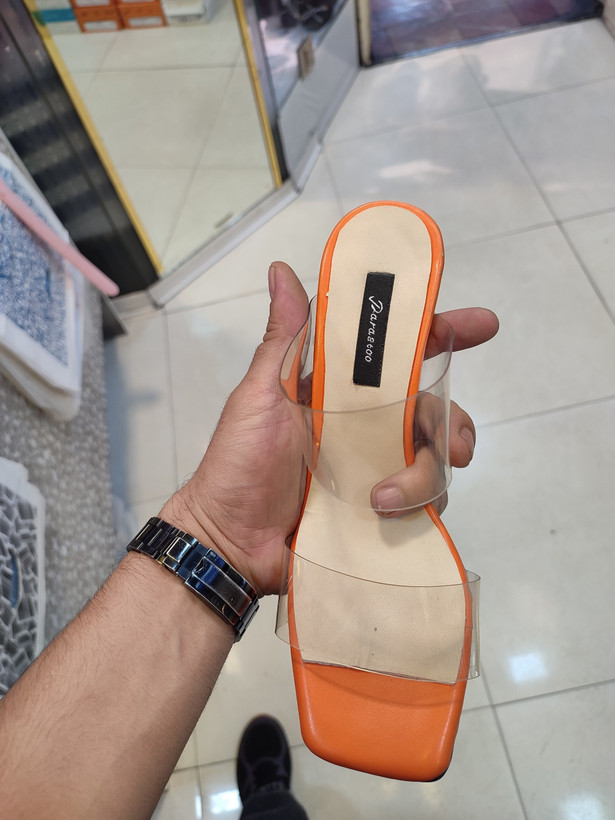 صندل طلقی پاشنه شیشه ای