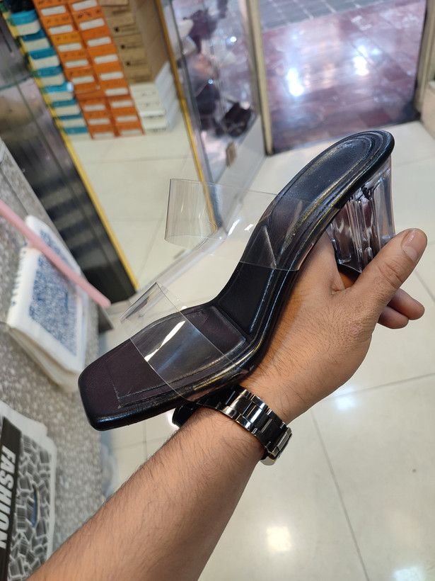 صندل طلقی پاشنه شیشه ای