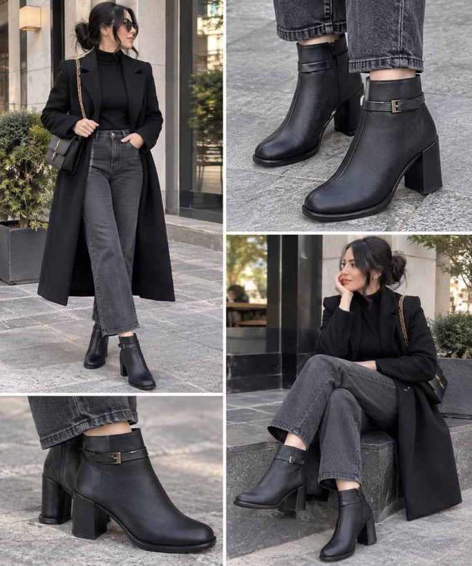 بوت قهوه ای و مشکی