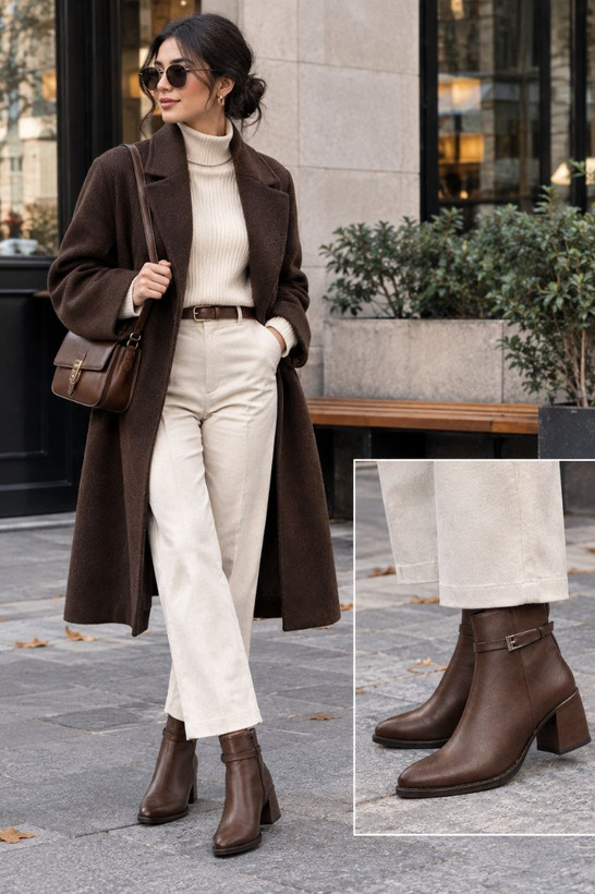 بوت قهوه ای و مشکی